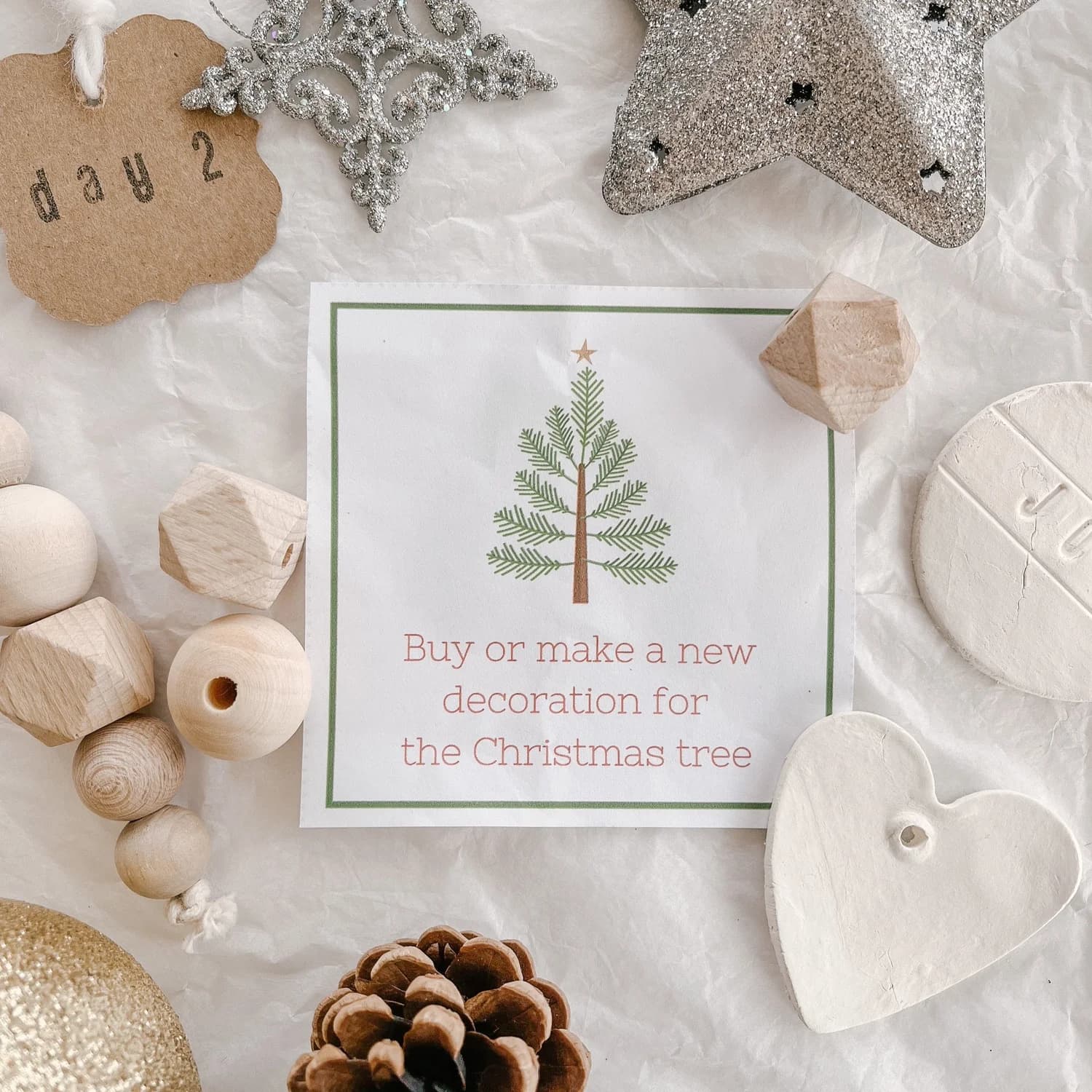 A printable Advent task: buy or make a new decoration for the Christmas tree